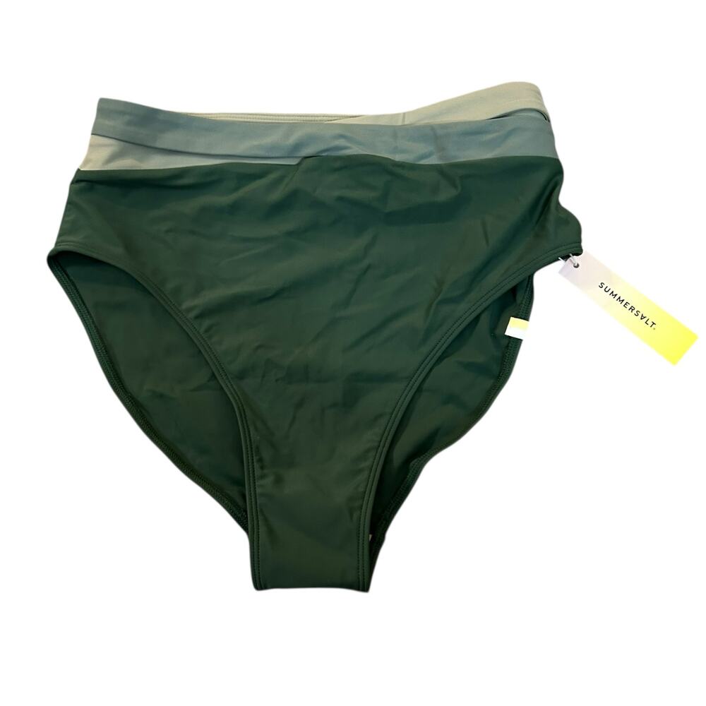Summersalt Bikini Bottom The Wrap High Leg High Rise Swimwear Women’s 4 Green